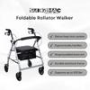 SURGIMAC Rollator Walkers for Seniors Rollator Walker with Seat & Back Support 4 Wheel Walker with Seat & Brakes 6 Wheels Rolling Walker Lightweight Folding Walkers Mobility Aids & Equipment (Silver) view 4