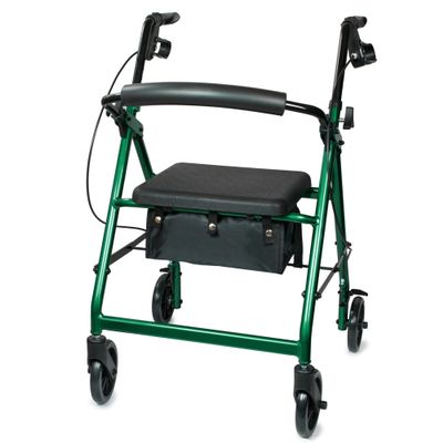 SURGIMAC Rollator Walkers for Seniors Rollator Walker with Seat & Back Support 4 Wheel Walker with Seat & Brakes 6 Wheels Rolling Walker Lightweight Folding Walkers Mobility Aids & Equipment (Green)