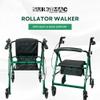 SURGIMAC Rollator Walkers for Seniors Rollator Walker with Seat & Back Support 4 Wheel Walker with Seat & Brakes 6 Wheels Rolling Walker Lightweight Folding Walkers Mobility Aids & Equipment (Green) view 3