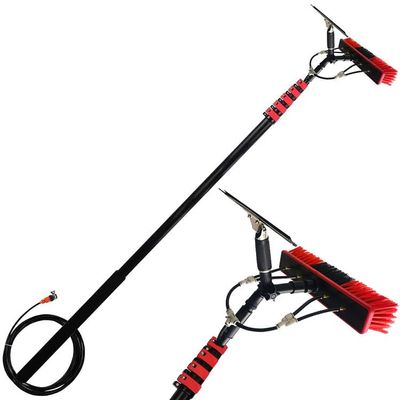 GIZMIT Outdoor Window Cleaning Pole, Water Fed Telescopic Brush Water Fed Pole Kit with Scraper, 12ft-39ft Solar Panel Cleaning System Outdoor Washing Equipment Tool,24FT/7.2M