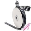Buffalo Black Gingham 5/8" Picnic Ribbon - 25Yd Roll, Woven Edge Polyester Ribbon for Crafts, Hair Accessories & Gift Wrapping view 1
