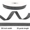 Buffalo Black Gingham 5/8" Picnic Ribbon - 25Yd Roll, Woven Edge Polyester Ribbon for Crafts, Hair Accessories & Gift Wrapping view 2