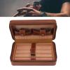 Outdoor Cigar Humidor Container Storage Brown Portable Cedarwood Lining Humidifier Travel Cigar Pocket Box With Storage Bag for 4 Cigars , Travel Cigar Humidor Case , Cigar Humidor Case Leather Cig view 4