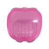 ShanLily Denture Box Denture Case Denture Cup With Strainer Denture Bath Box False Teeth Storage Box Transparency Pink Apple Shape view 2