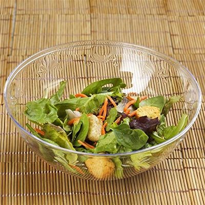 12 pcs 32 oz Clear Plastic Round Bowls - Disposable Wedding Party Catering Tableware