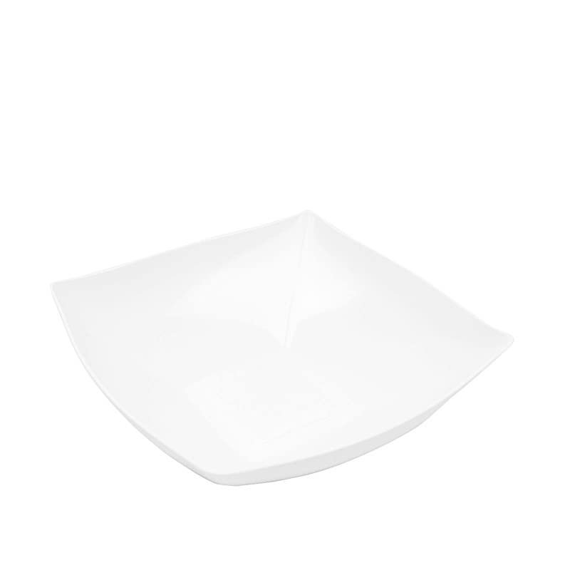 12 pcs 32 oz White Plastic Square Bowls - Disposable Wedding Party Catering Events Home Tableware Supplies Wholesale