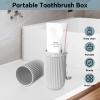 Cyrank Travel Toothbrush Case, Toothbrush Holder Toothbrush and Toothpaste Travel Case Multifunction Toothbrush Cup Plastic Toothbrush Containers Box for Travel Camping School Business, Grey view 3