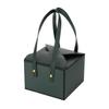 Hammont Gift Boxes - 4 Pack of Gift Boxes with Faux Leather Handles - Cookie Boxes - Versatile Gift Boxes for Presents - Elegant Box for Cakes Candy | Jewelry | Chocolates (6"x6"x3" (Green)) view 1
