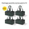 Hammont Gift Boxes - 4 Pack of Gift Boxes with Faux Leather Handles - Cookie Boxes - Versatile Gift Boxes for Presents - Elegant Box for Cakes Candy | Jewelry | Chocolates (6"x6"x3" (Green)) view 3