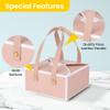 Hammont Cookie Boxes for Gift Giving - 4 Pack of Bakery Boxes, Easy to Assemble Decorative Cardboard Luxury Box with Faux Leather Handle Jewelry, Chocolate and Candy 5x7x3 Inches (Pink) (HM1781) view 4