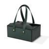 Hammont Gift Boxes - 4 Pack of Gift Boxes with Faux Leather Handles - Cookie Boxes - Versatile Gift Boxes for Presents - Elegant Box for Cakes Candy | Jewelry | Chocolates (5"x7"x3" (Green)) view 1