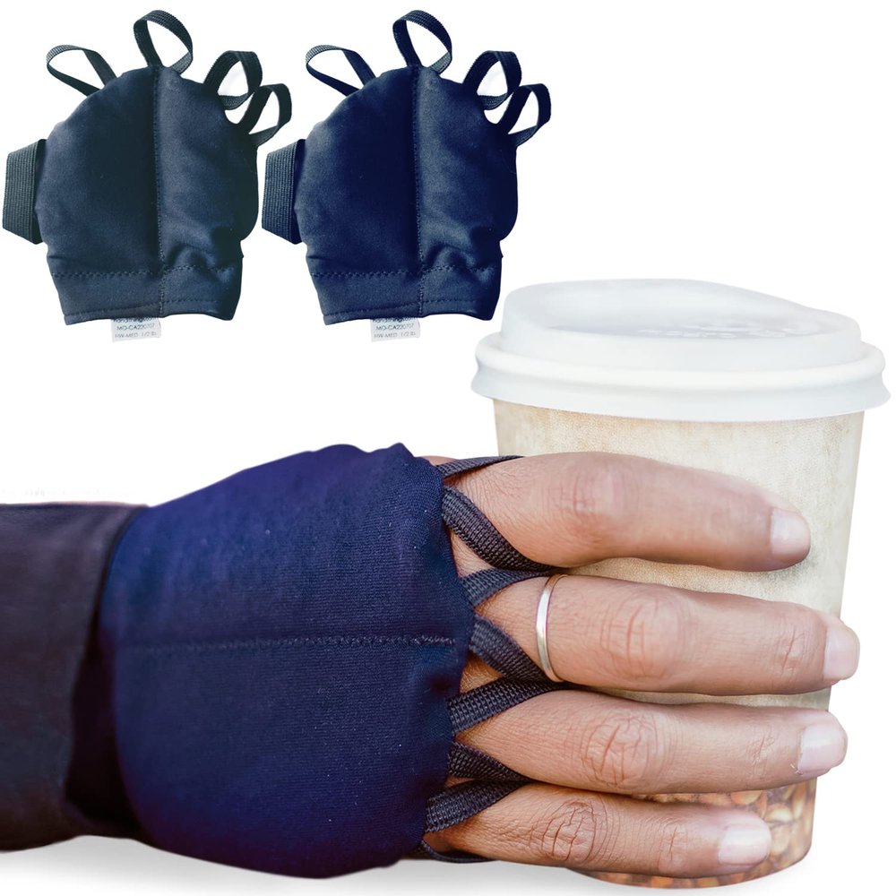 HandiThings Hand Weights - 1 Pair Weighted Pouch for Improved Hand & Wrist Mobility Compression Jersey Fabric Reduce Hand Tremors & Provide Proprioceptive Input Perfect Physical Therapy Equipment