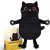 Microwave Heating Pad for Cramps Pain Relief, 16 * 12'' Moist Microwavable Period Menstrual Heating Pads for Cramps, Back, Neck Shoulder and Knee, Cute Stuffed Animal Heating Pad - Black Cat view 1