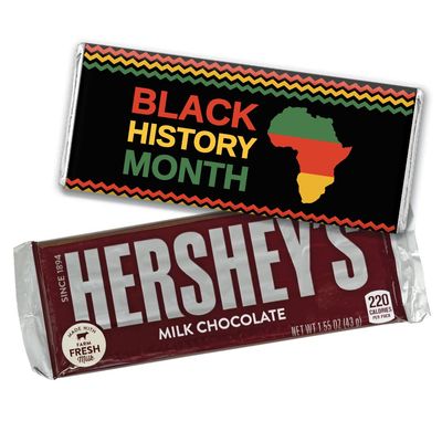 12ct Personalized Black History Month Candy Party Favors Chocolate Bars & Wrappers (12 Pack) - No Assembly Required