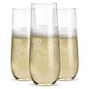 Prestee 48 Pack Plastic Champagne Flutes 9 oz - Stemless Disposable Champagne Flutes for Cocktails Mimosa Bar and Party Supplies - Clear Shatterproof Plastic Wine Glasses for Wedding and Summer Party view 1