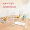 Prestee 200 Disposable Champagne Flutes Gold Glitter Glasses - 4.5 Oz Plastic Champagne Cups for Parties, Wedding Toasts, Mimosa Bar, and New Years Eve - Elegant Bulk Gold Plastic Wine Flutes view 2