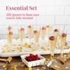 Prestee 200 Disposable Champagne Flutes Gold Glitter Glasses - 4.5 Oz Plastic Champagne Cups for Parties, Wedding Toasts, Mimosa Bar, and New Years Eve - Elegant Bulk Gold Plastic Wine Flutes view 4