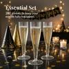 Prestee 200 Disposable Champagne Flutes Plastic 200 Pack - Silver Glitter Champagne Flutes for Weddings, Parties, and New Years Eve - 4.5 Oz Plastic Silver Party Glasses view 4