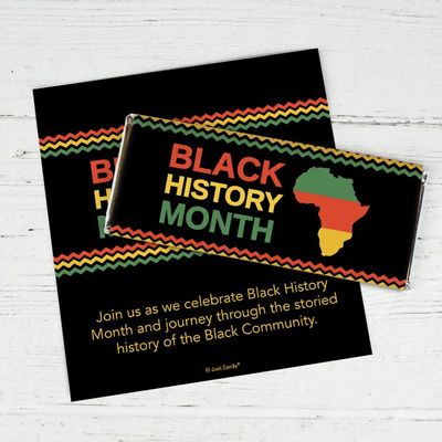 25ct Personalized Black History Month Candy Bar Wrappers DIY Party Favors (25 Wrappers)