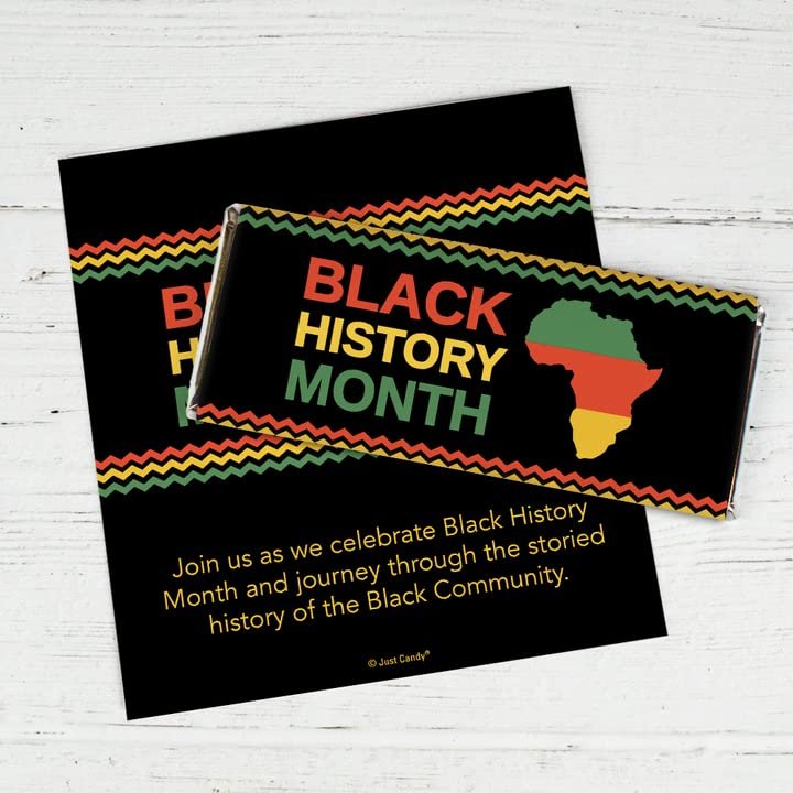 25ct Personalized Black History Month Candy Bar Wrappers DIY Party Favors (25 Wrappers)