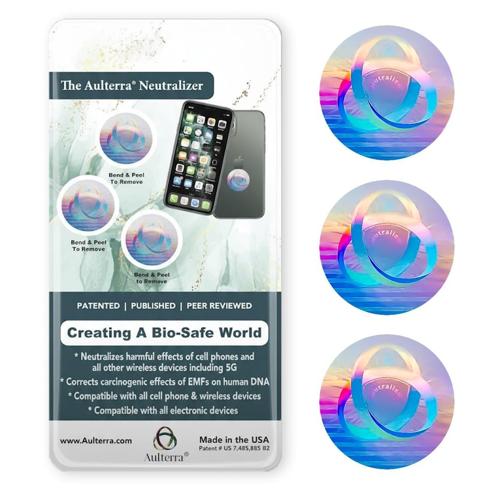 Aulterra EMF Neutralizer Sticker for Cell Phones, Laptops and Mobile Devices to Neutralize Harmful Effects Including 5G