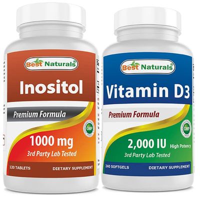 Best Naturals Inositol 1000mg & Vitamin D3 2000 IU