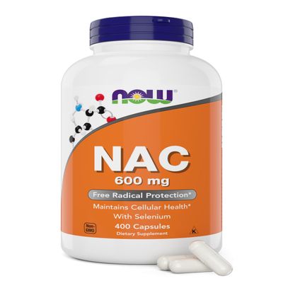 Now NAC 600 mg, 400 Capsules, N-Acetyl Cysteine with Selenium