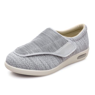 Mens Diabetic Orthopedic Slippers, Edema Swollen Wide Fit Wide Slippers, Surgery Recovery Shoe for Elderly Man, Wide Comfortable, for Arthritis,Fasciitis,Swollen Feet (Color : Light Grey, Size :