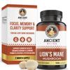 Ancient Bliss Lion's Mane Supplement (2 Month Supply)- 120 Vegan Mushroom Capsules- May Supports Mental Clarity, Energy & May Focus- Memory & Immune Support Mushroom Supplement view 1