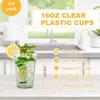 Qi'an100count-16ozdisposable plastic cups,drinking cups, PET Clear cups for party,wedding,Christmas,cold-beverage view 2