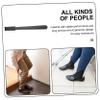 Beavorty Shoe Horn for Boots Sneakers Long Handled Shoehorn Stainless Steel Shoehorn Tool Metal Shoes Lifter Black Professional Design view 4