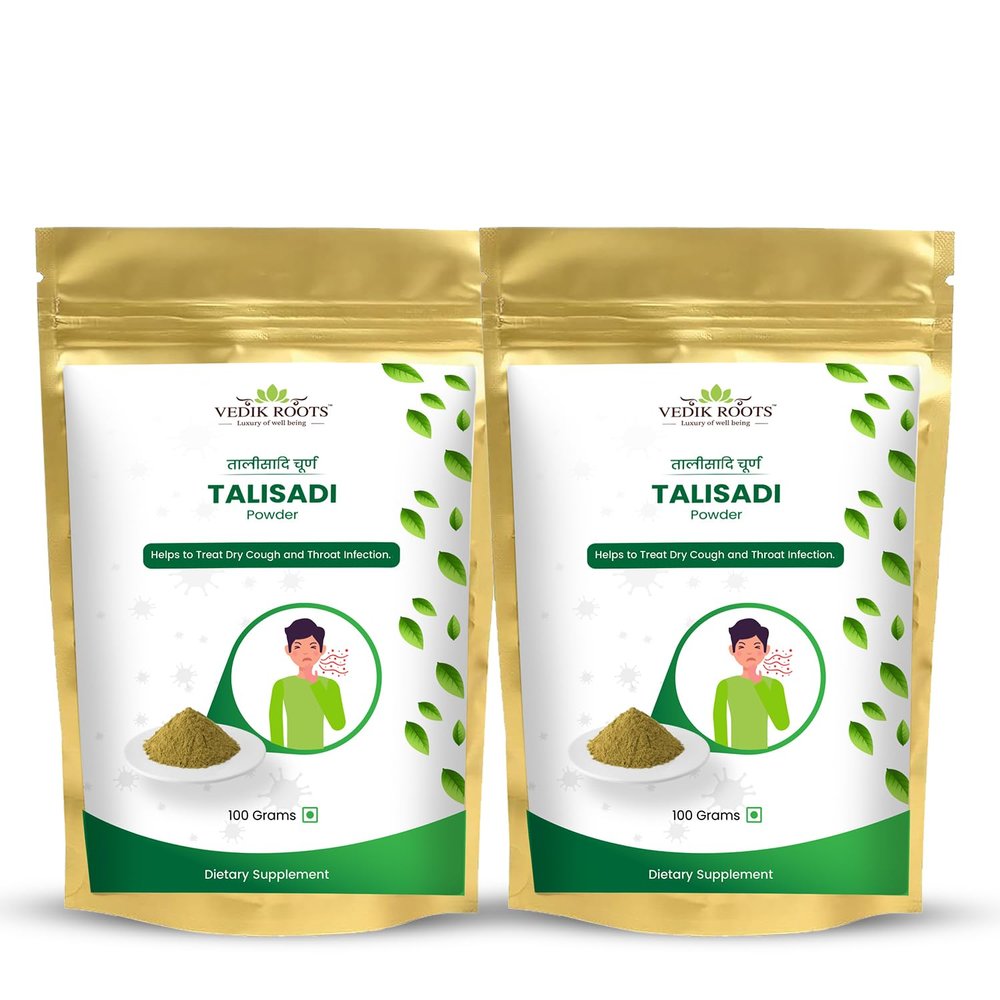VEDIKROOTS Talisadi Powder - an Ayurvedic Secret to Manage Dry Cough and Cold | Suitable for All Ages (100 GM) (Pack of 2)