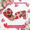 2 Roll 20 Yards Glitter Hearts Wired Edge Burlap Valentine Ribbon Valentine's Day Wired Ribbon for DIY Gift Wrapping Wreath Crafts Decoration(1.5 in,Natural, Red, Pink) view 2