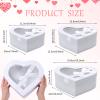 3 Sets Valentines Heart Shaped Boxes for Flowers Mother's Day Gift Packaging with Transparent Window Lids for Luxury Flower Arrangements Flower Box Gift Wrap Boxes for Wedding Birthday(White) view 2