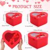Thenshop 3 Sets Valentines Heart Shaped Boxes for Flowers Mother's Day Gift Packaging with Transparent Window Lids for Luxury Flower Arrangements Flower Box Gift Wrap Boxes for Wedding Birthday(Red) view 2