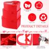 Thenshop 3 Sets Valentines Heart Shaped Boxes for Flowers Mother's Day Gift Packaging with Transparent Window Lids for Luxury Flower Arrangements Flower Box Gift Wrap Boxes for Wedding Birthday(Red) view 3