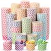 500 Pcs Paper Ice Cream Cups, 8 oz Disposable Dessert Sundae Bowls Frozen Yogurt Twill Snack Soup Hot Cold Food Paper Cups for New Year, Birthday, Wedding, Baby Shower, Party Supplies, Multicolor view 1