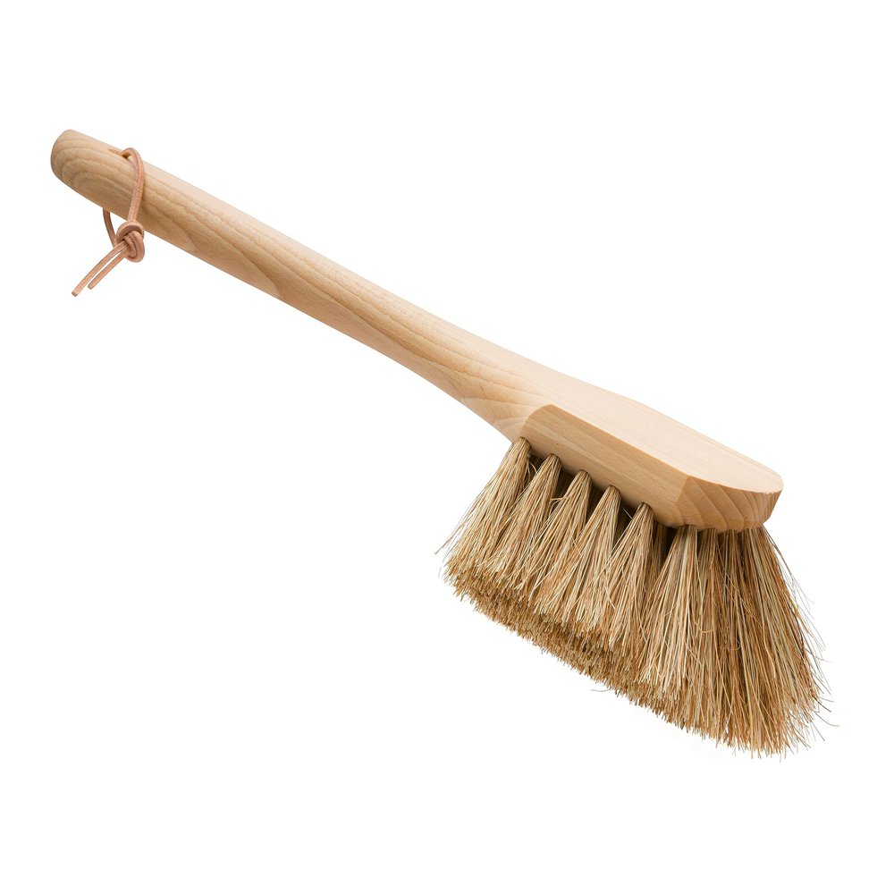 Redecker Garden Furniture Brush with Oiled Beechwood Handle, Strong Plant-Based Bristles. Hanging Loop, Made in Germany