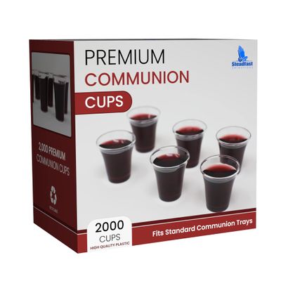 Steadfast Selections Bulk Premium 2000 Plastic Communion Cups - Disposable Holy Communion Cup Set for Church Service - Fellowship Sacrament Cups for Santa Cena