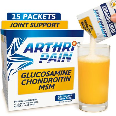 Arthripain  Joint Support Cartilage Repair Supplement  Clinically Tested Joint Juice - Ligament Relief Support  Glucosamine Chondroitin MSM  Swollen Knee Treatment Sugar-Free  Made in US - 15ct