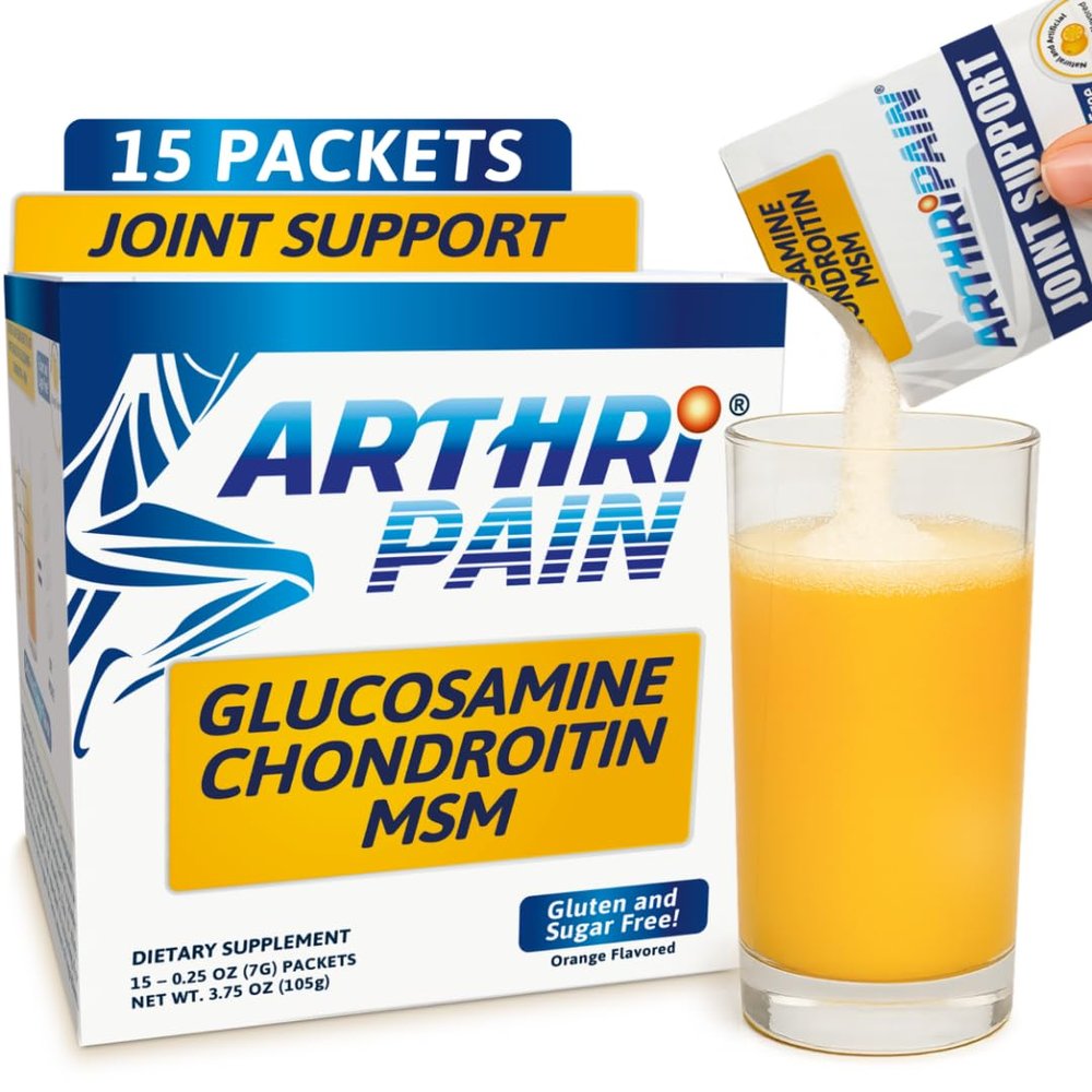 Arthripain Joint Support Cartilage Repair Supplement Clinically Tested Joint Juice - Ligament Relief Support Glucosamine Chondroitin MSM Swollen Knee Treatment Sugar-Free Made in US - 15ct