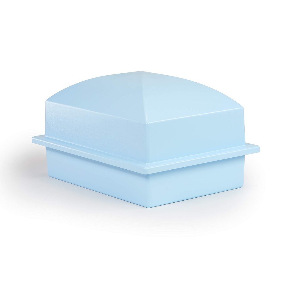 Crowne Vault Compact Urn Vault for Underground Burial | Fortified Urn Vaults to Hold Small Cremation Urns of Adult Ashes for Cemetery and Ground Burials | Made in The USA (Coronet, Sky Blue)