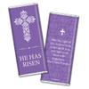 12ct Personalized Easter Candy Party Favors Chocolate Bars & Wrappers (12 Pack) - No Assembly Required - Purple He Has Risen view 2