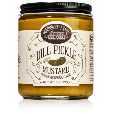 Brownwood Farms Flavored Mustard, Made in Small Batches, Sweet, Hot, Creamy and Delicious, From the Great Lakes Region (Dill Pickle, 10 Ounce)