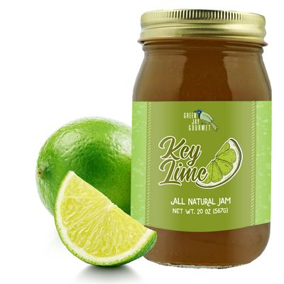 Green Jay Gourmet Key Lime Jam  All-Natural  Key Lime Pie Filling & Dessert Topping  Vegan, Gluten free Jam - Contains No Preservatives or Corn Syrup  Made in USA Jelly  19 Ounces