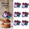 18pcs Black Glitter Pink Roller Skates Dessert Cupcake Topper 80s 90s Retro Hip Hop Roller Skating Rolling into 5 Theme Decor Supplies Boy Girl 5th Happy Birthday Party Decorations view 2