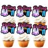 18pcs Black Glitter Pink Roller Skates Dessert Cupcake Topper 80s 90s Retro Hip Hop Roller Skating Rolling into 11 Theme Decor Supplies Boy Girl 11th Happy Birthday Party Decorations view 1