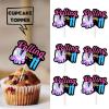 18pcs Black Glitter Pink Roller Skates Dessert Cupcake Topper 80s 90s Retro Hip Hop Roller Skating Rolling into 11 Theme Decor Supplies Boy Girl 11th Happy Birthday Party Decorations view 2