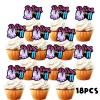 18pcs Black Glitter Pink Roller Skates Dessert Cupcake Topper 80s 90s Retro Hip Hop Roller Skating Rolling into 11 Theme Decor Supplies Boy Girl 11th Happy Birthday Party Decorations view 3