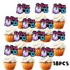 18pcs Black Glitter Pink Roller Skates Dessert Cupcake Topper 80s 90s Retro Hip Hop Roller Skating Rolling into 13 Theme Decor Supplies Boy Girl 13th Happy Birthday Party Decorations view 3